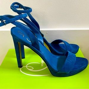 Sam Edelman Jade Heel • Strappy heel in Blue Suede